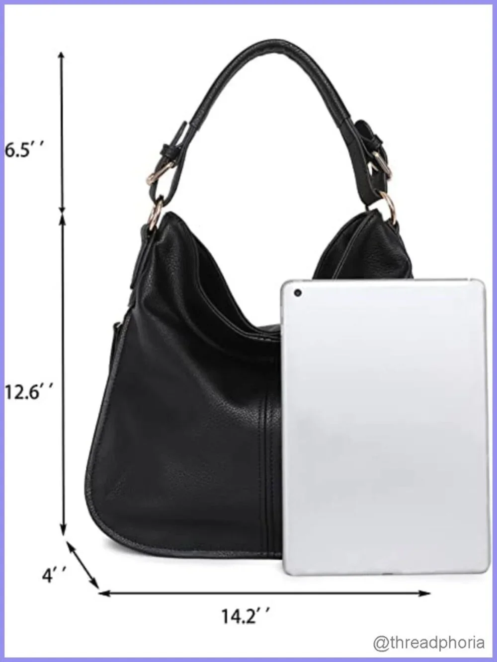 Vegan Leather Hobo Bag Expandable Shoulder Purse Crossbody Handbag
